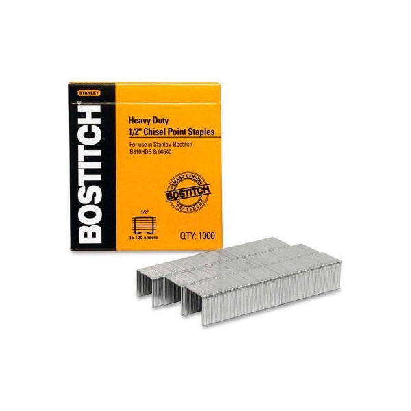 Bostitch Heavy Duty Staples, 1/2 in Leg L, Steel SB35121M - main